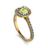 Cushion Peridot Halo Engagement Ring - Jade No. 701