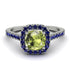 Cushion Peridot Halo Engagement Ring - Jade No. 715 image 2