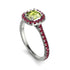 Cushion Peridot Halo Engagement Ring - Jade No. 712 image 3