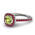 Cushion Peridot Halo Engagement Ring - Jade No. 712 image 1