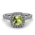 Cushion Peridot Halo Engagement Ring - Jade No. 703