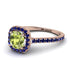 Cushion Peridot Halo Engagement Ring - Jade No. 714 image 1
