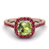 Cushion Peridot Halo Engagement Ring - Jade No. 711 image 2
