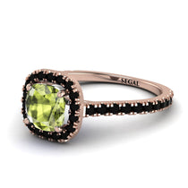 Cushion Peridot Halo Engagement Ring - Jade No. 708 image 1
