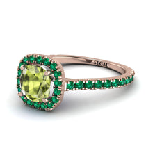 Cushion Peridot Halo Engagement Ring - Jade No. 705 image 1