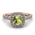 Cushion Peridot Halo Engagement Ring - Jade No. 702 image 2