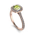 Cushion Peridot Halo Engagement Ring - Jade No. 702 image 3