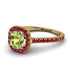 Cushion Peridot Halo Engagement Ring - Jade No. 710