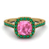 Cushion Pink Moissanite Halo Engagement Ring - Jade No. 804