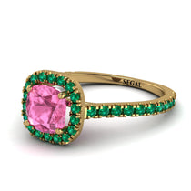 Cushion Pink Moissanite Halo Engagement Ring - Jade No. 804 image 1