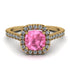 Cushion Pink Moissanite Halo Engagement Ring - Jade No. 801 image 2