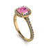Cushion Pink Moissanite Halo Engagement Ring - Jade No. 801