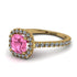 Cushion Pink Moissanite Halo Engagement Ring - Jade No. 801