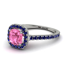 Cushion Pink Moissanite Halo Engagement Ring - Jade No. 815 image 1