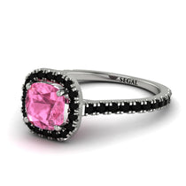 Cushion Pink Moissanite Halo Engagement Ring - Jade No. 809 image 1