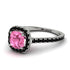 Cushion Pink Moissanite Halo Engagement Ring - Jade No. 809