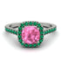 Cushion Pink Moissanite Halo Engagement Ring - Jade No. 806