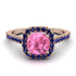 Cushion Pink Moissanite Halo Engagement Ring - Jade No. 814 image 2