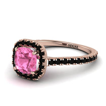 Cushion Pink Moissanite Halo Engagement Ring - Jade No. 808 image 1