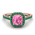 Cushion Pink Moissanite Halo Engagement Ring - Jade No. 805 image 2