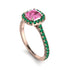 Cushion Pink Moissanite Halo Engagement Ring - Jade No. 805 image 3