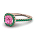 Cushion Pink Moissanite Halo Engagement Ring - Jade No. 805 image 1