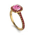 Cushion Pink Moissanite Halo Engagement Ring - Jade No. 810