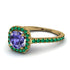 Cushion Tanzanite Halo Engagement Ring - Jade No. 204