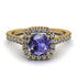 Cushion Tanzanite Halo Engagement Ring - Jade No. 201 image 2