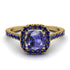 Cushion Tanzanite Halo Engagement Ring - Jade No. 213