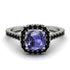 Cushion Tanzanite Halo Engagement Ring - Jade No. 209