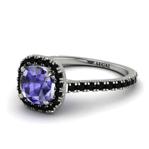 Cushion Tanzanite Halo Engagement Ring - Jade No. 209 image 1