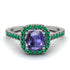 Cushion Tanzanite Halo Engagement Ring - Jade No. 206