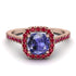 Cushion Tanzanite Halo Engagement Ring - Jade No. 211