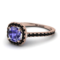 Cushion Tanzanite Halo Engagement Ring - Jade No. 208 image 1