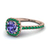 Cushion Tanzanite Halo Engagement Ring - Jade No. 205