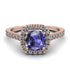 Cushion Tanzanite Halo Engagement Ring - Jade No. 202