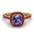 Cushion Tanzanite Halo Engagement Ring - Jade No. 210 image 2
