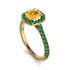 Cushion Yellow Diamond Halo Engagement Ring - Jade No. 1004