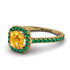 Cushion Yellow Diamond Halo Engagement Ring - Jade No. 1004