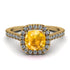 Cushion Yellow Diamond Halo Engagement Ring - Jade No. 1001