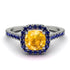 Cushion Yellow Diamond Halo Engagement Ring - Jade No. 1015 image 2
