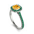 Cushion Yellow Diamond Halo Engagement Ring - Jade No. 1006