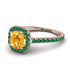 Cushion Yellow Diamond Halo Engagement Ring - Jade No. 1005