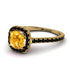 Cushion Yellow Diamond Halo Engagement Ring - Jade No. 1007