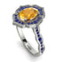 Decorated Halo Oval Yellow Diamond Engagement Ring - Faith No. 1015