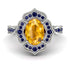 Decorated Halo Oval Yellow Diamond Engagement Ring - Faith No. 1015