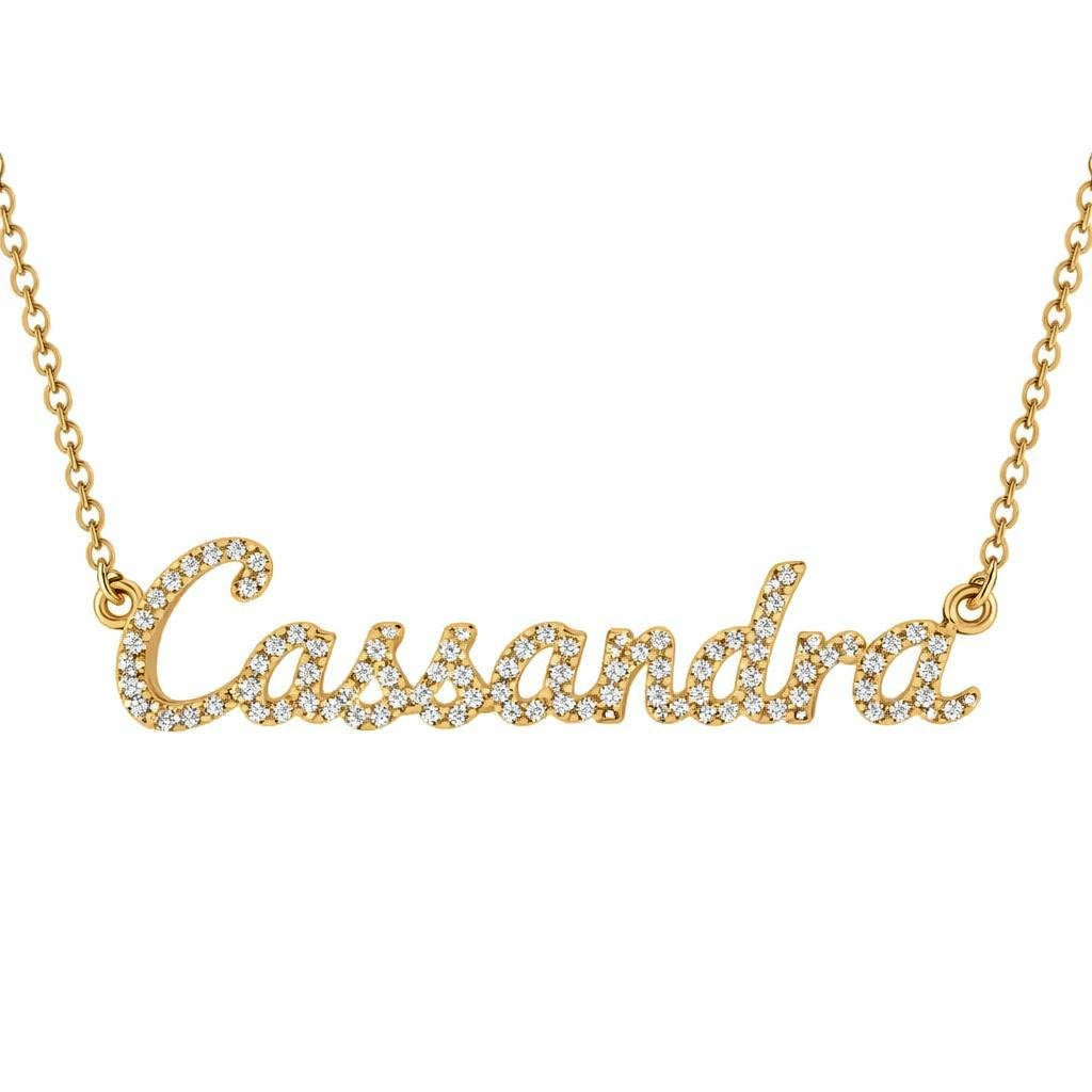Diamond Gold Name Necklace - Cassandra