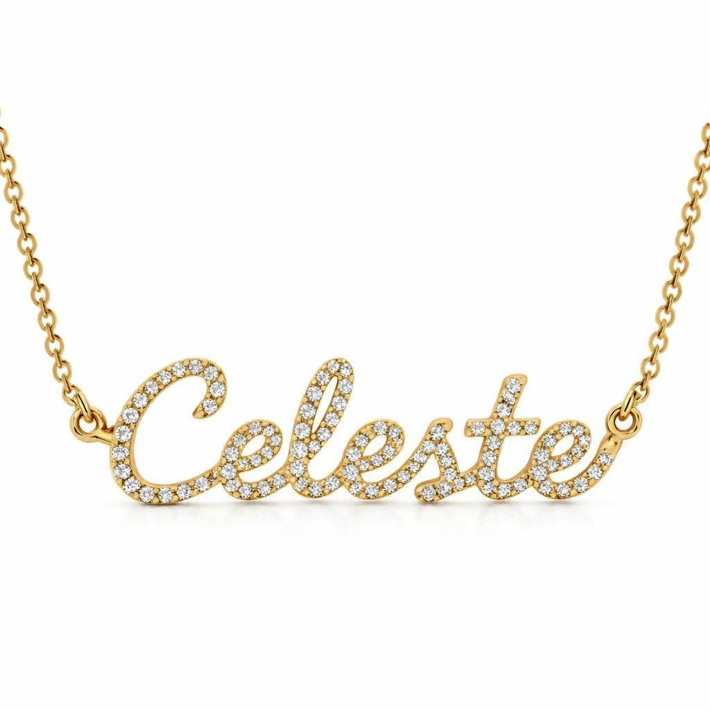Diamond Gold Name Necklace - Celeste