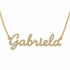 Gabriela name necklace in solid 14K Yellow Gold, handmade in Los Angeles